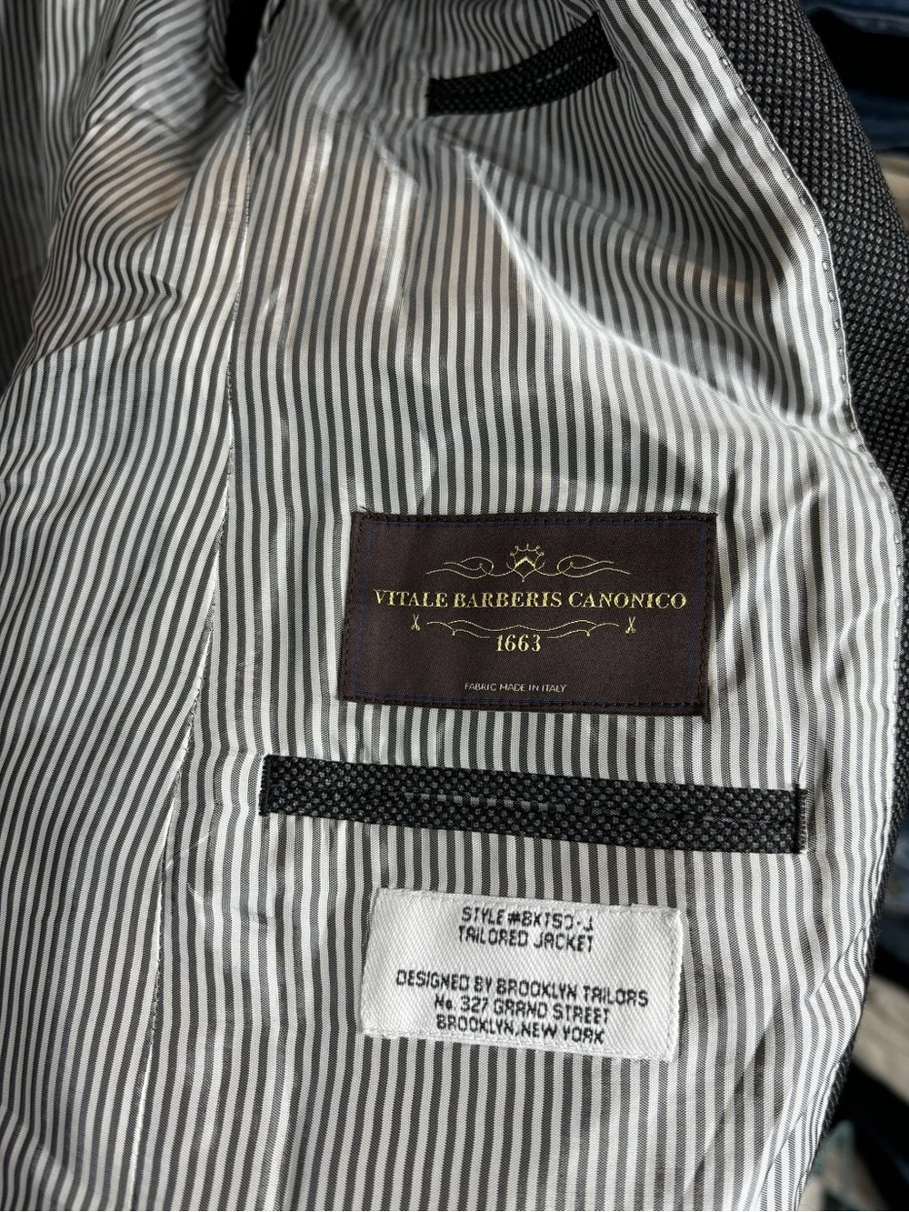 Brooklyn Tailors BKT50 Tailored Suit Jacket Size 40 Heathered Gray